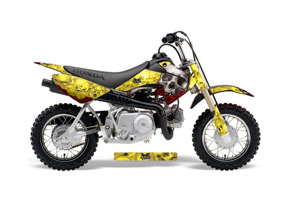 Honda CRF50 Dirt Bike Graphic Kit - 2004-2013 Bone Collector Yellow