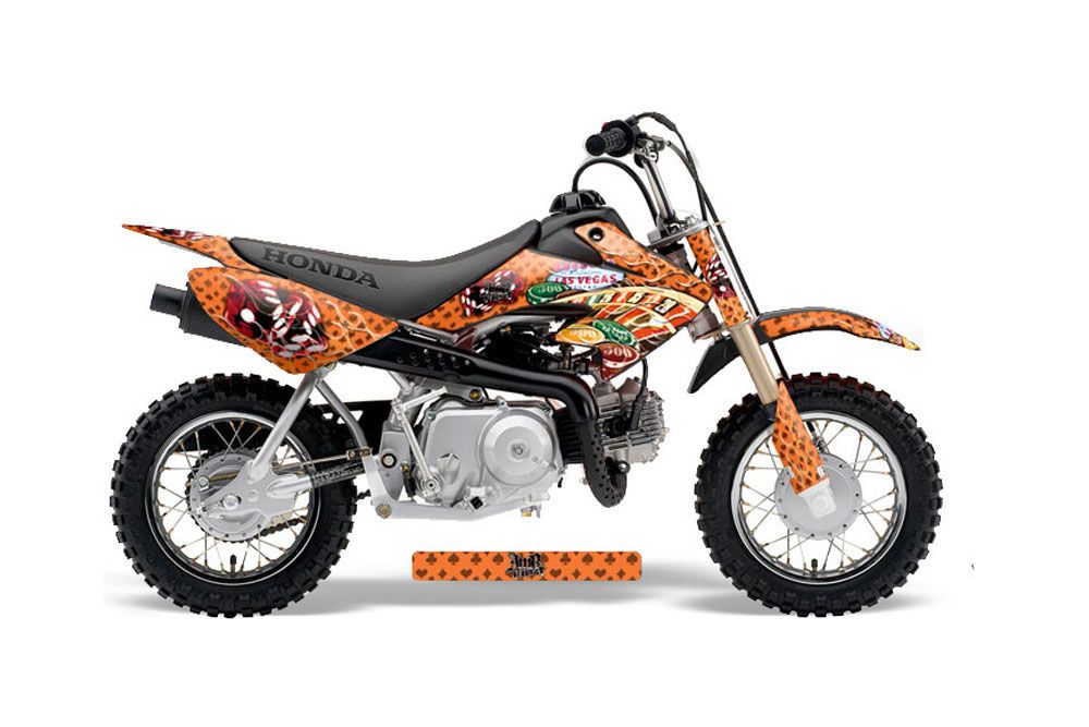 Honda CRF50 Dirt Bike Graphic Kit - 2004-2013 Vegas Baller Orange