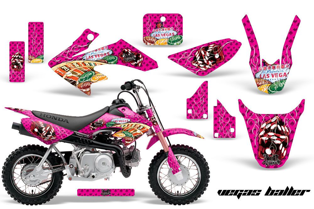 Honda CRF50 Dirt Bike Graphic Kit - 2004-2013 Vegas Baller Pink