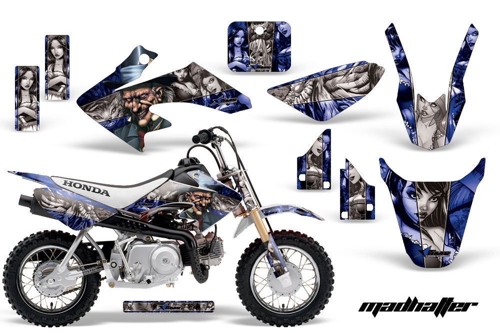 Honda CRF50 Dirt Bike Graphic Kit - 2004-2013 Mad Hatter Blue