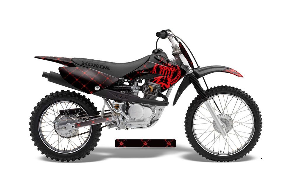 Honda CRF70 Dirt Bike Graphic Kit - 2004-2015 Silver Star - Reloaded Red