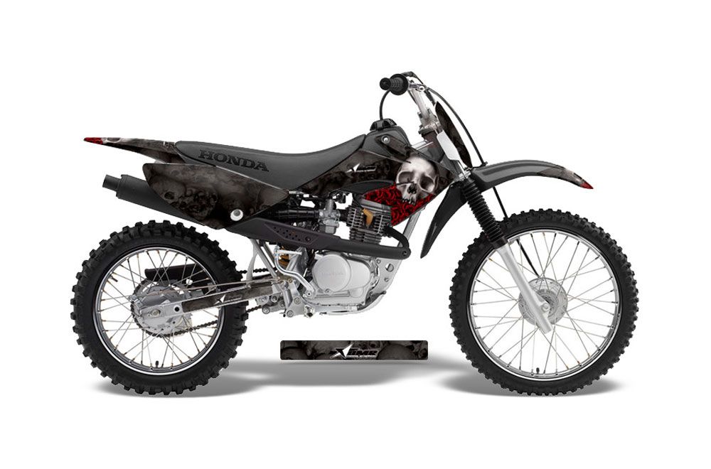 Honda CRF70 Dirt Bike Graphic Kit - 2004-2015 Bone Collector Black