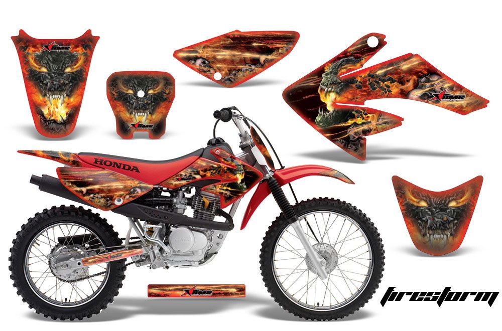 Honda CRF80 Dirt Bike Graphic Kit - 2004-2010 Firestorm Red