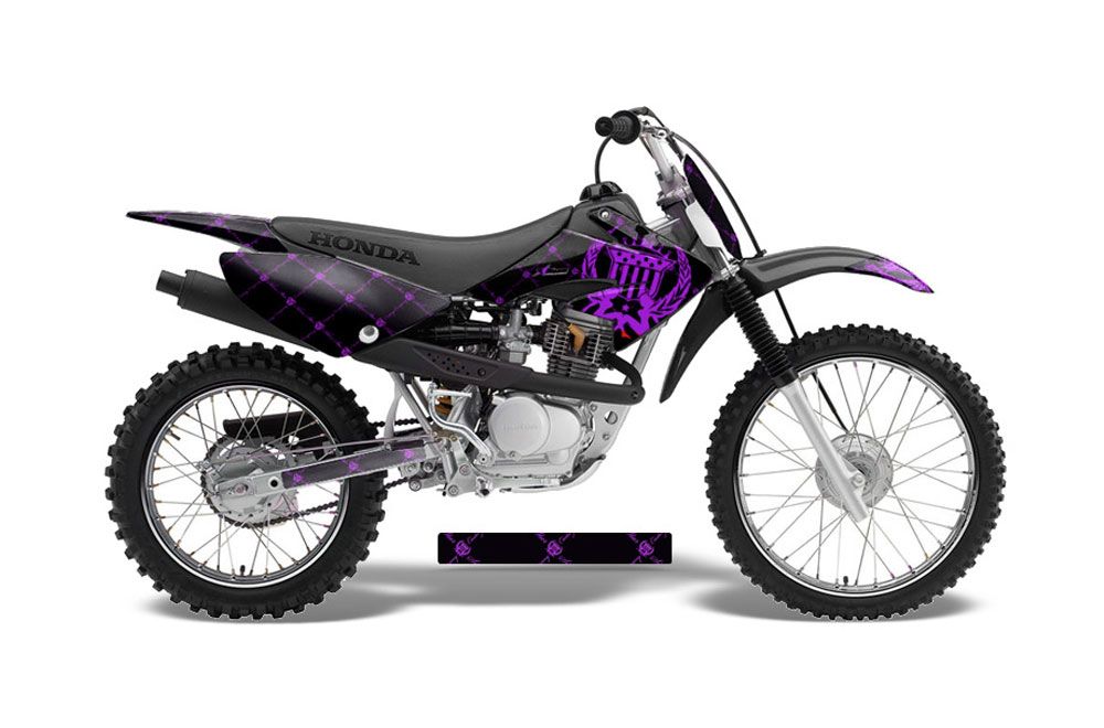 Honda CRF100 Dirt Bike Graphic Kit - 2004-2010 Silver Star - Reloaded Purple