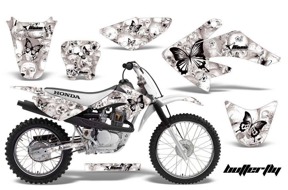 Honda CRF80 Dirt Bike Graphic Kit - 2004-2010 Butterfly White