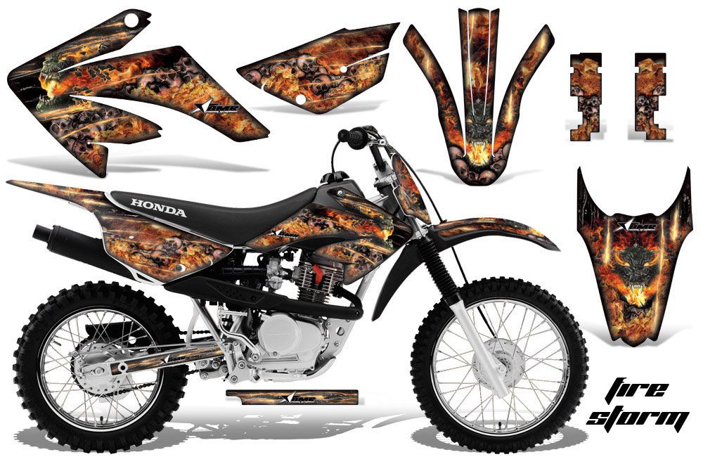 Honda CRF100 Dirt Bike Graphic Kit - 2011-2016 Firestorm Black