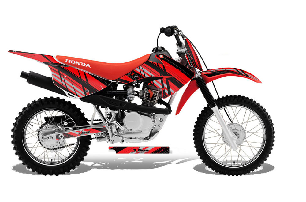 Honda CRF100 Dirt Bike Graphic Kit - 2011-2016 In Line Red