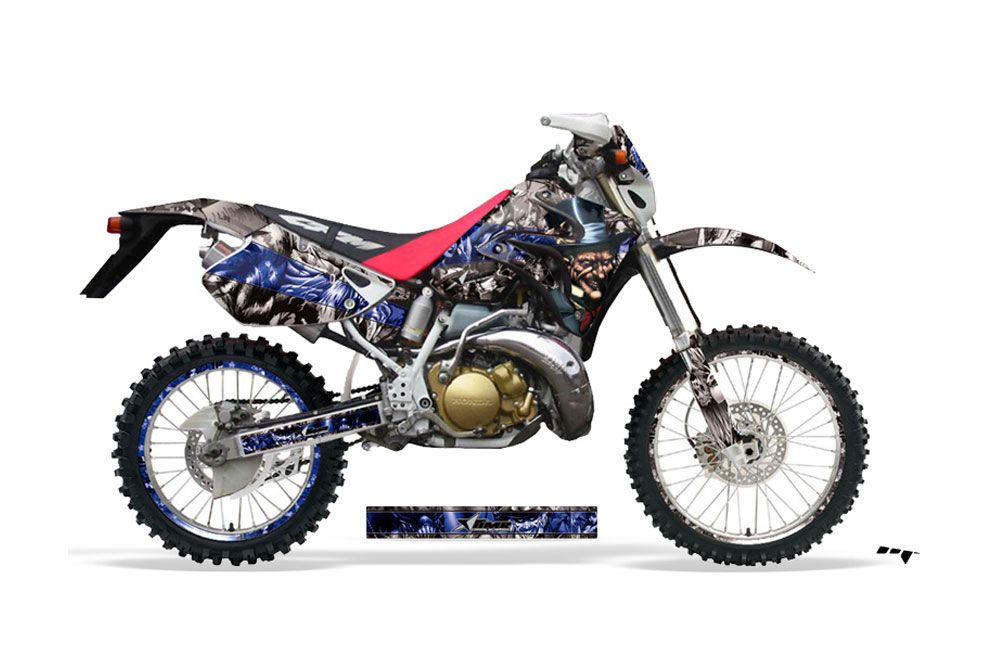 Honda CRM 250 AR Dirt Bike Graphic Kit - 1989-1999 Mad Hatter Silver