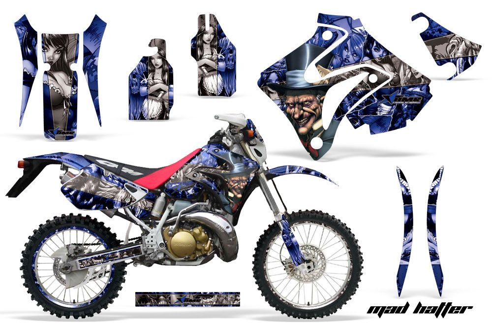 Honda CRM 250 AR Dirt Bike Graphic Kit - 1989-1999 Mad Hatter Blue