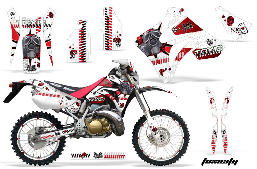 Honda CRM 250 AR Dirt Bike Graphic Kit - 1989-1999 Toxicity Red