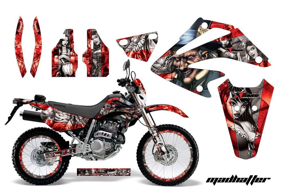 Honda XR250 SM Dirt Bike Graphic Kit - 2003-2005 Mad Hatter Red