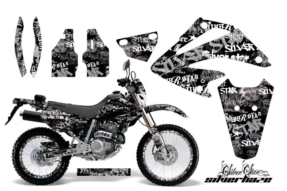 Honda XR250 SM Dirt Bike Graphic Kit - 2003-2005 Silver Star - Silver Star Black