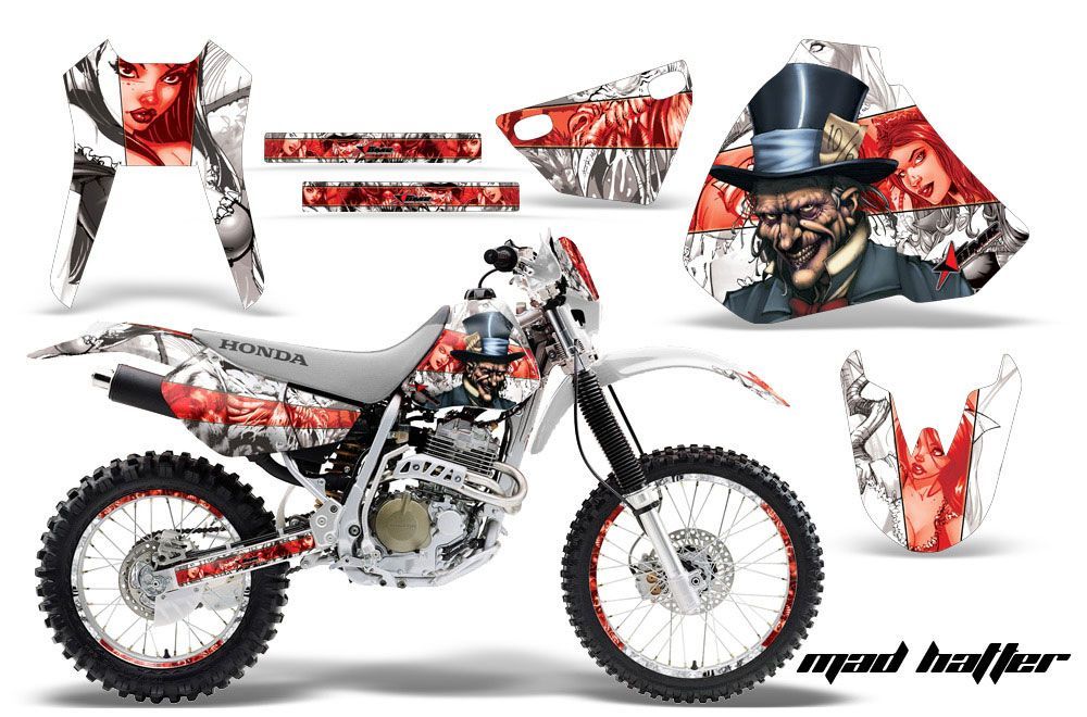Honda XR400 Dirt Bike Graphic Kit - 1996-2004 Mad Hatter White