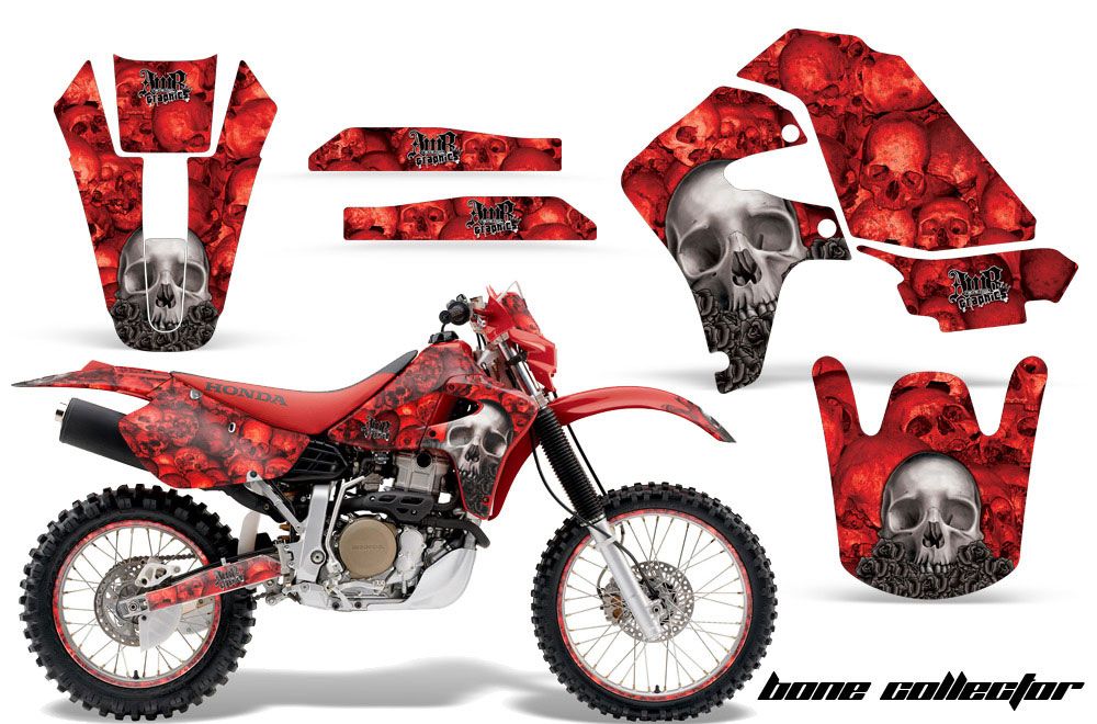 Honda XR650R Dirt Bike Graphic Kit - 2000-2010 Bone Collector Red