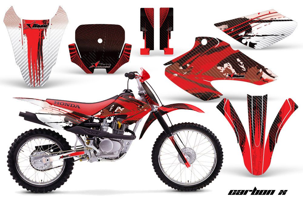 Honda XR100 Dirt Bike Graphic Kit - 2001-2003 Carbon X Red