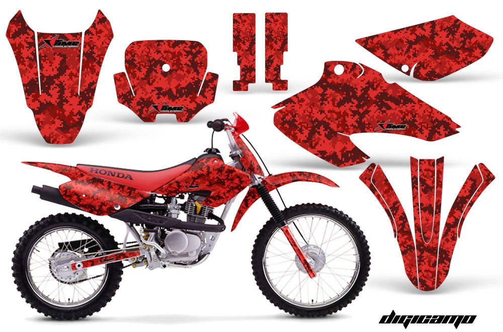 Honda XR100 Dirt Bike Graphic Kit - 2001-2003 Digicamo Red