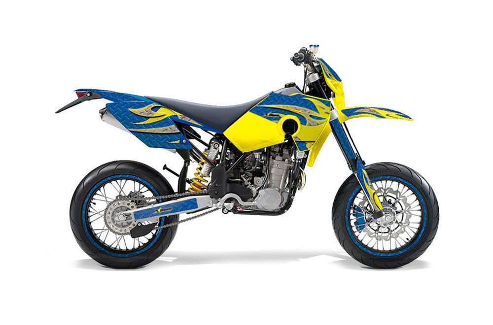 Husaberg FS / FE Dirt Bike Graphic Kit - 2006-2008 Tribal Flames Blue