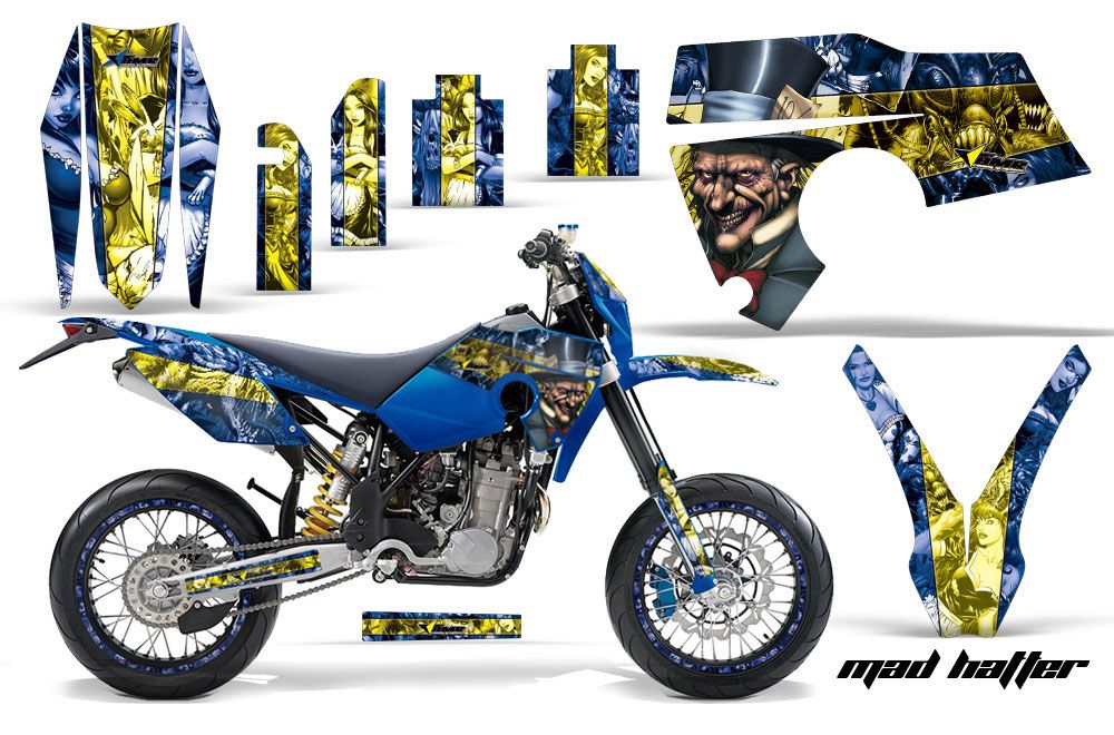 Husaberg FS / FE Dirt Bike Graphic Kit - 2006-2008 Mad Hatter Blue