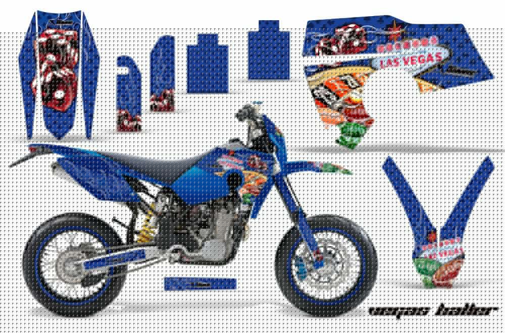Husaberg FS / FE Dirt Bike Graphic Kit - 2006-2008 Vegas Baller Blue
