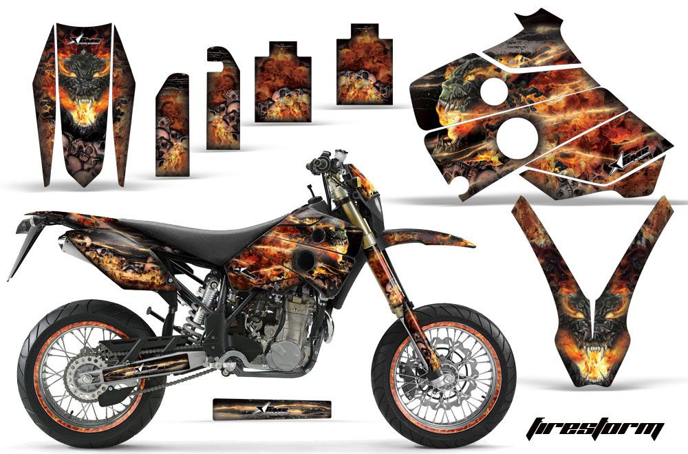 Husaberg FC / FE / FS 650 Dirt Bike Graphic Kit - 2001-2005 Firestorm Black