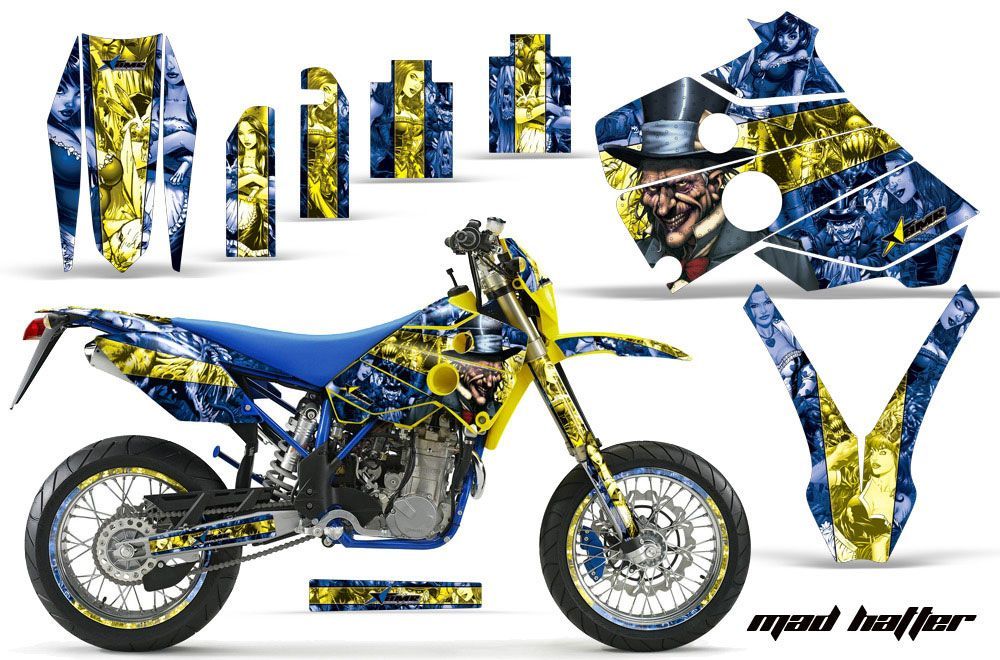 Husaberg FC / FE / FS 650 Dirt Bike Graphic Kit - 2001-2005 Mad Hatter Blue
