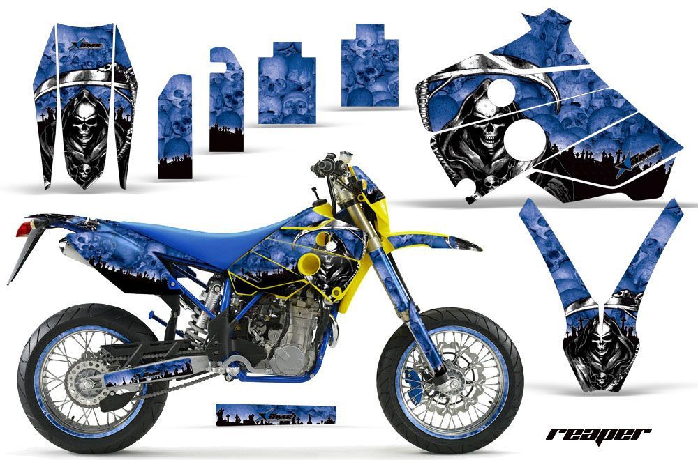Husaberg FC / FE / FS 650 Dirt Bike Graphic Kit - 2001-2005 Reaper Blue
