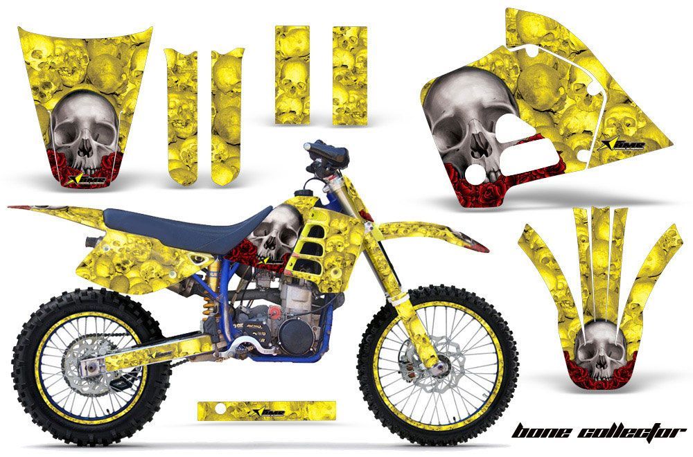 Husaberg FC 501 Dirt Bike Graphic Kit - 1997-1999 Bone Collector Yellow