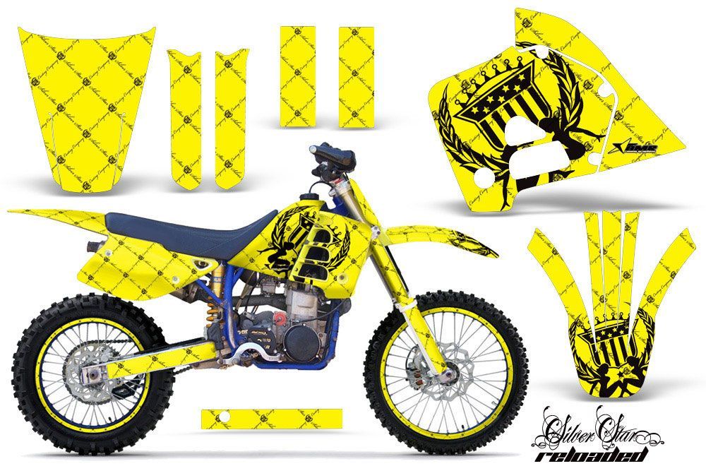 Husaberg FC 501 Dirt Bike Graphic Kit - 1997-1999 Silver Star - Reloaded Yellow