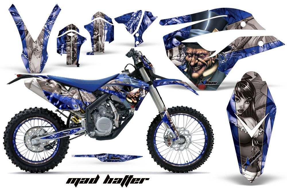 Husaberg FS / FE 450 Dirt Bike Graphic Kit - 2009-2012 Mad Hatter Blue