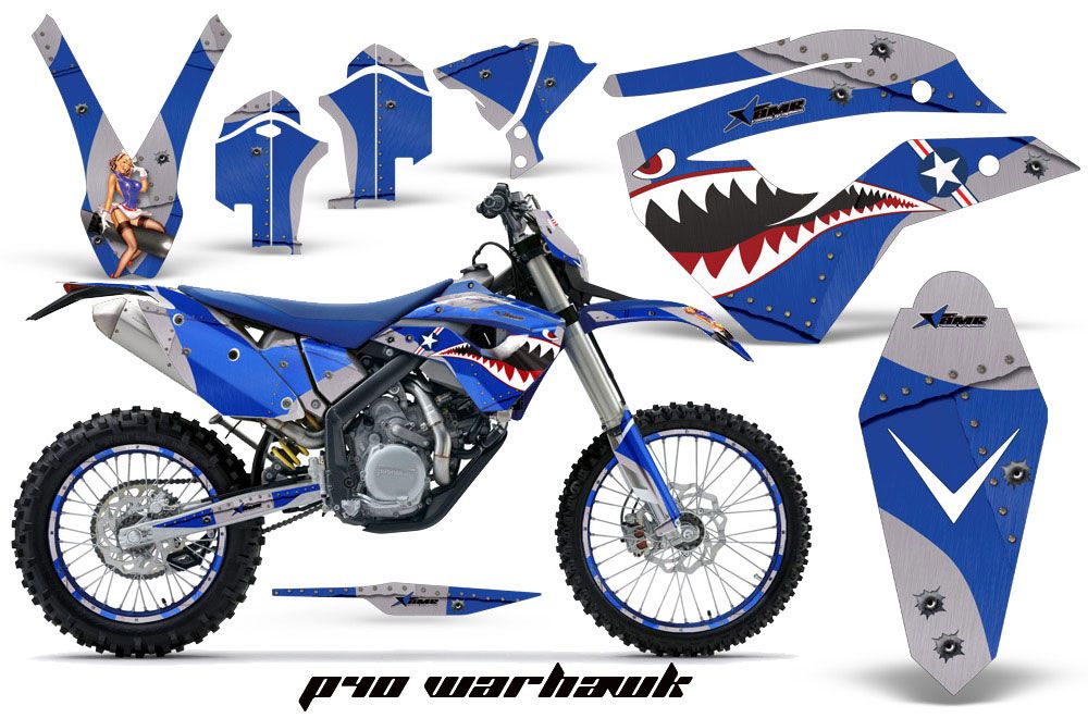 Husaberg FS / FE 450 Dirt Bike Graphic Kit - 2009-2012 P40 Warhawk Blue