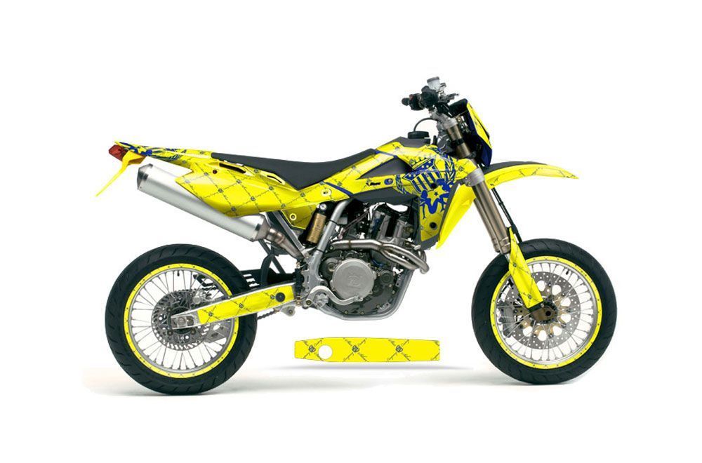 Husqvarna TC / TE 450 Dirt Bike Graphic Kit - 2005-2010 Silver Star - Reloaded Yellow