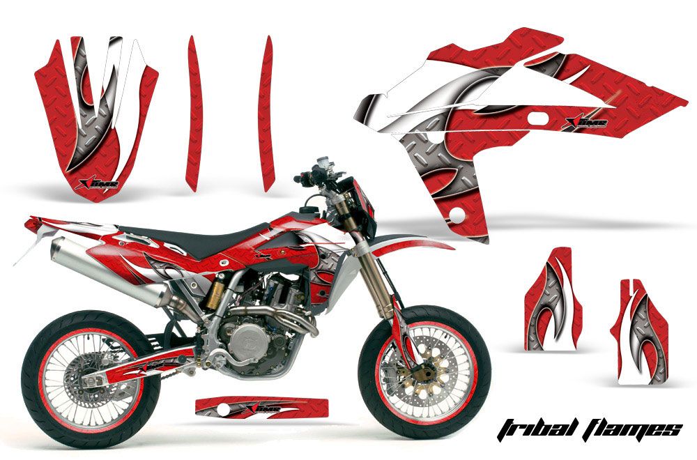 Husqvarna TC / TE 450 Dirt Bike Graphic Kit - 2005-2010 Tribal Flames Red