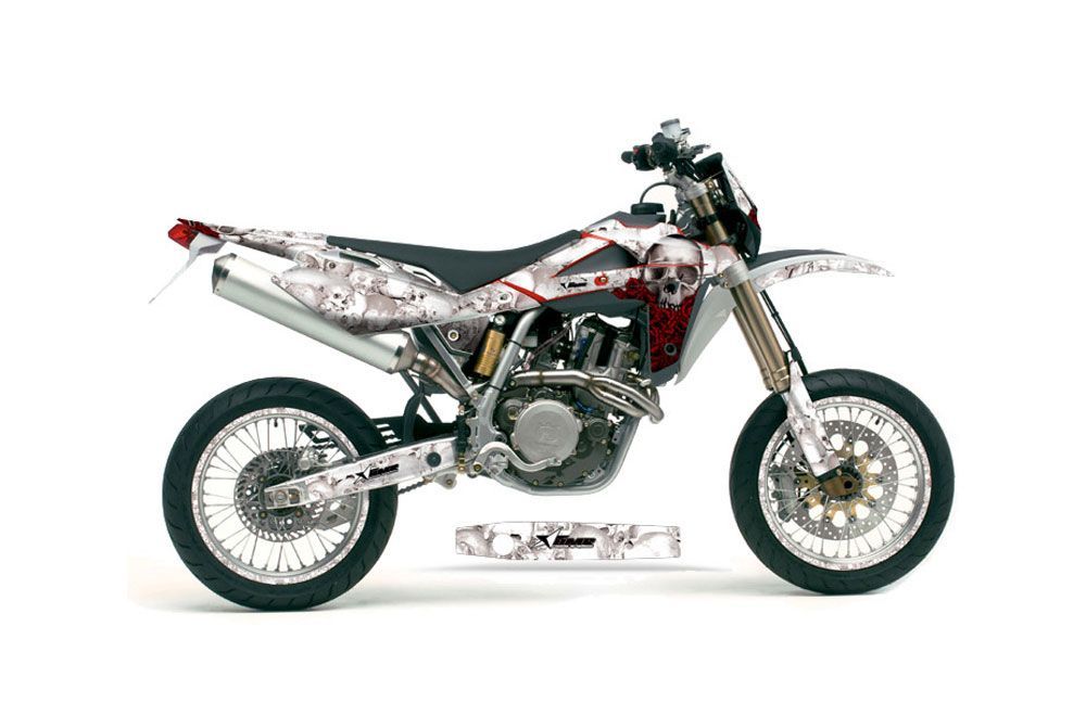 Husqvarna SM / SMR 450 / 530 Dirt Bike Graphic Kit - 2005-2010 Bone Collector White