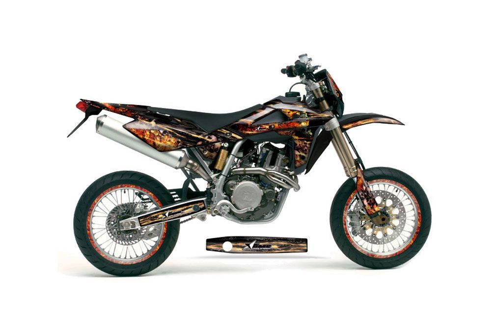 Husqvarna SM / SMR 450 / 530 Dirt Bike Graphic Kit - 2005-2010 Firestorm Black
