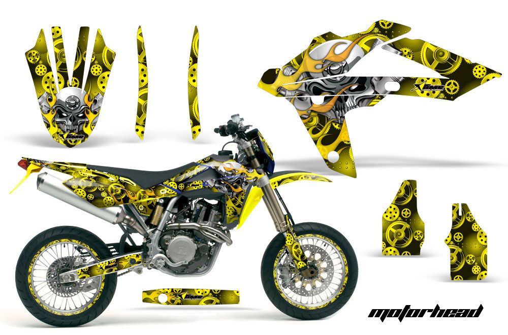 Husqvarna TC / TE 250 Dirt Bike Graphic Kit - 2005-2008 Motorhead Yellow
