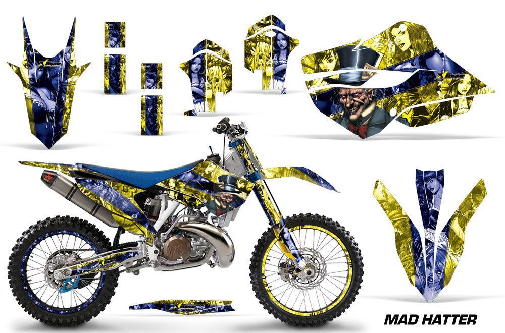 Husqvarna TC / FC 250 Dirt Bike Graphic Kit - 2014-2016 Mad Hatter Yellow