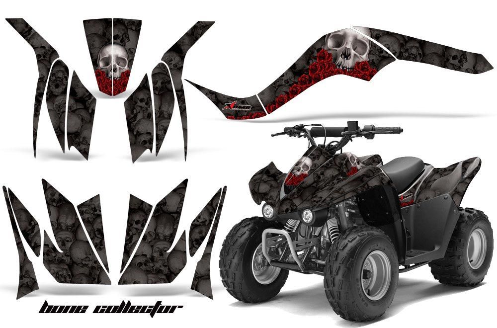 Kawasaki KFX 50 / 90 ATV Graphic Kit - 2007-2021 Bone Collector Black