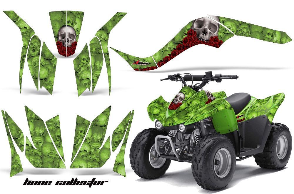 Kawasaki KFX 50 / 90 ATV Graphic Kit - 2007-2021 Bone Collector Green