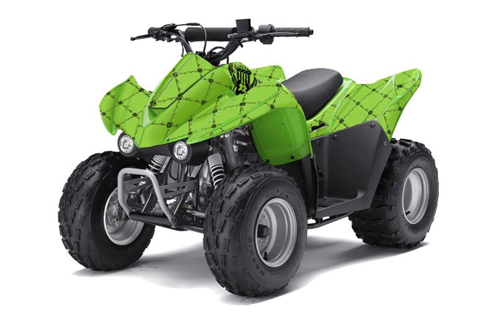 Kawasaki KFX 50 / 90 ATV Graphic Kit - 2007-2021 Silver Star - Reloaded Green