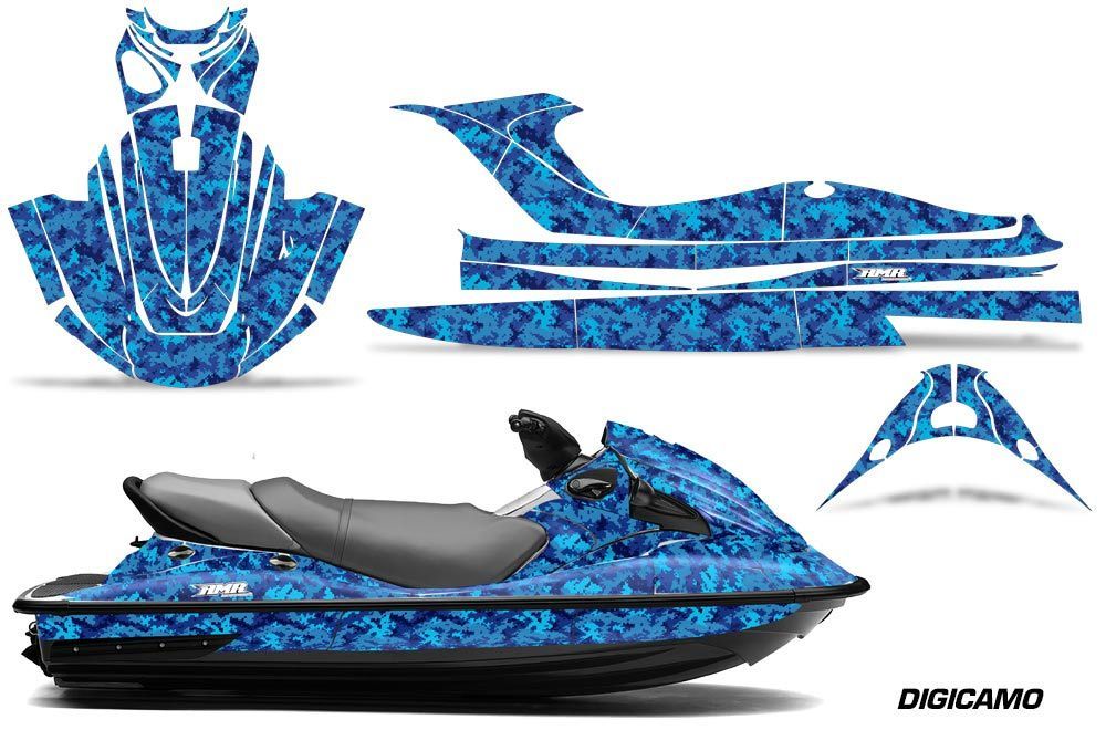 Kawasaki STX 15F Jet Ski Graphic Kit 2003-2018 Digi Camo Blue