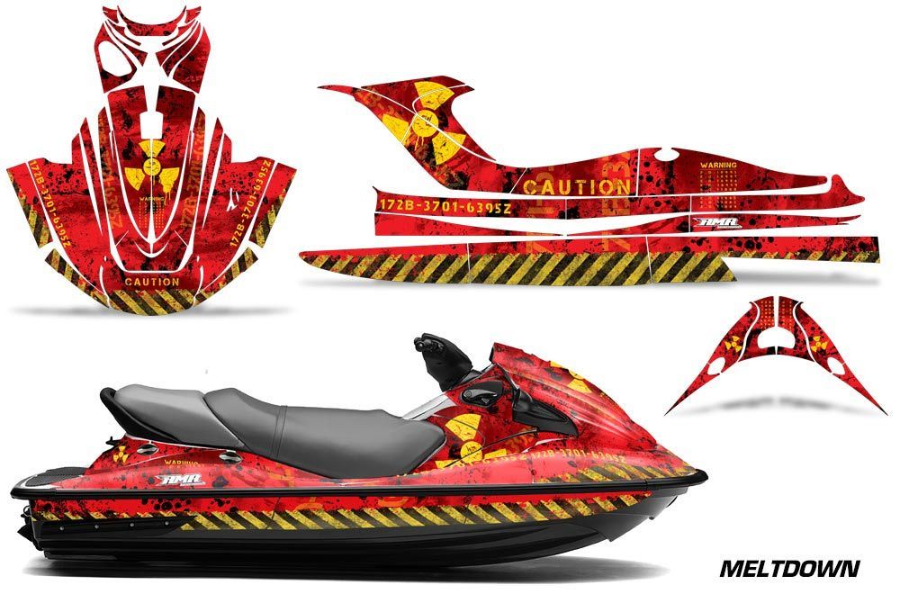Kawasaki STX 15F Jet Ski Graphic Kit 2003-2018 Meltdown Yellow