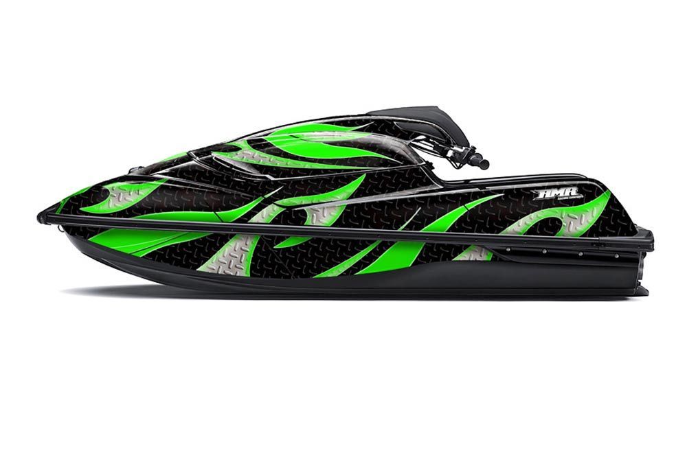 Kawasaki SX-R SXR JS1500 Jet Ski Graphic Kawi Kit 2017-2020 Tribal Flames Green