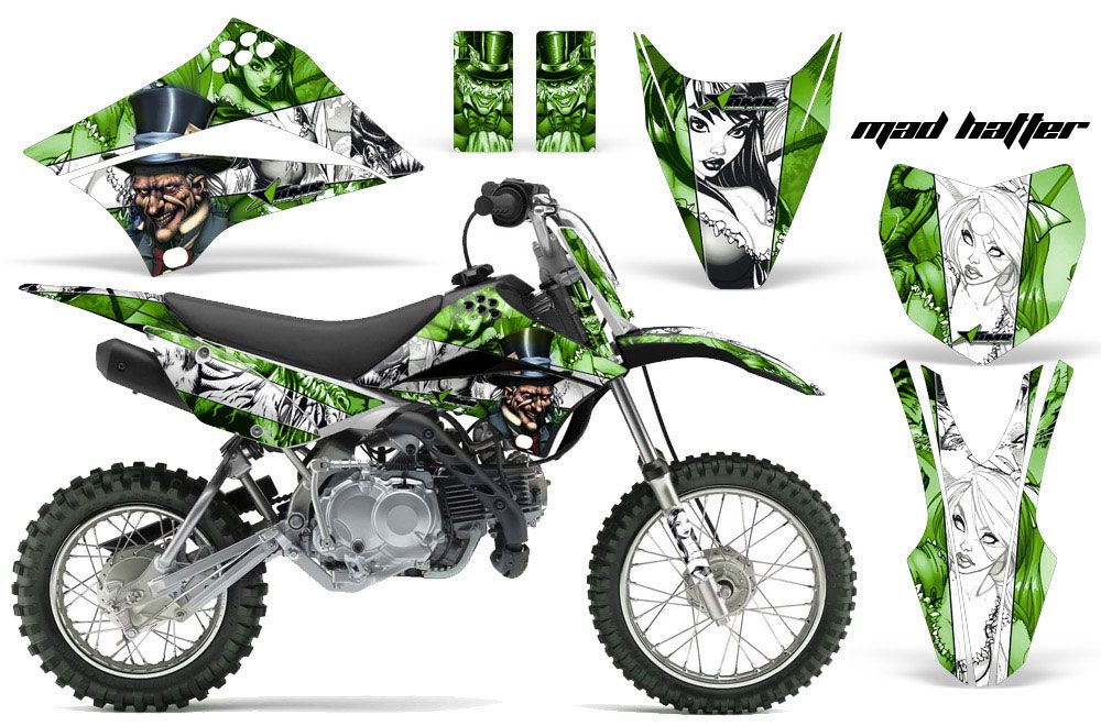 Kawasaki KLX110 Dirt Bike Graphic Kit - 2010-2016 Mad Hatter Green