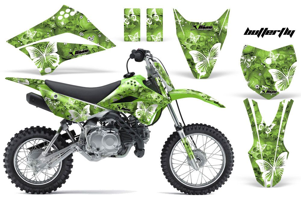 Kawasaki KLX110 Dirt Bike Graphic Kit - 2010-2016 Butterfly Green