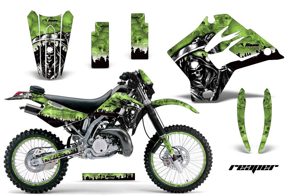 Kawasaki KDX200 Dirt Bike Graphic Kit - 1995-2006 Reaper Green