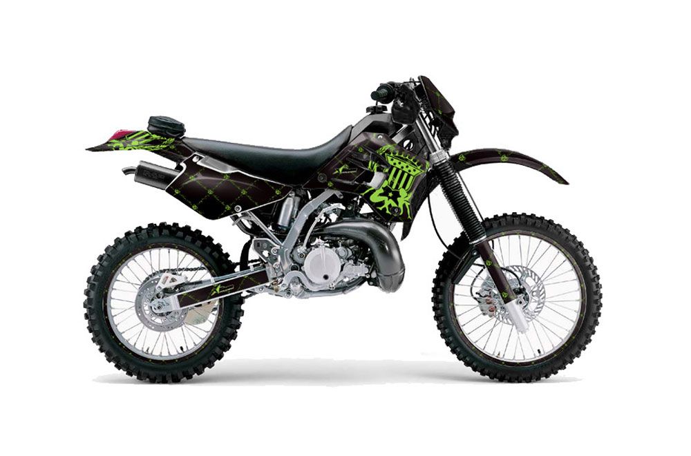 Kawasaki KDX220 Dirt Bike Graphic Kit - 1997-2005 Silver Star - Reloaded Green