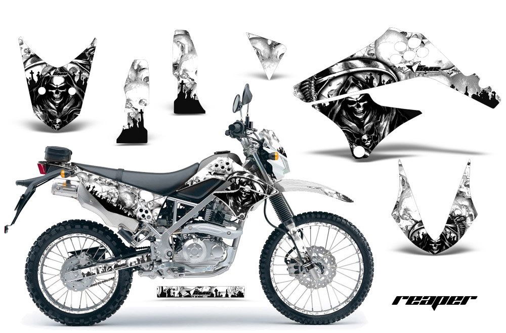 Kawasaki KLX125 D Tracker Dirt Bike Graphic Kit - 2010-2016 Reaper White