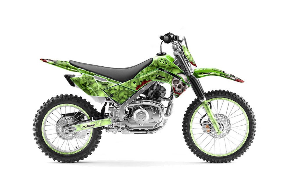 Kawasaki KLX140 Dirt Bike Graphic Kit - 2008-2021 Bone Collector Green