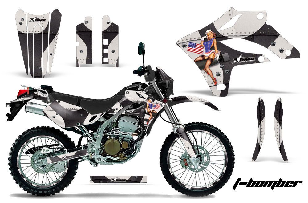 Kawasaki KLX250 Dirt Bike Graphic Kit - 2004-2007 T Bomber Black