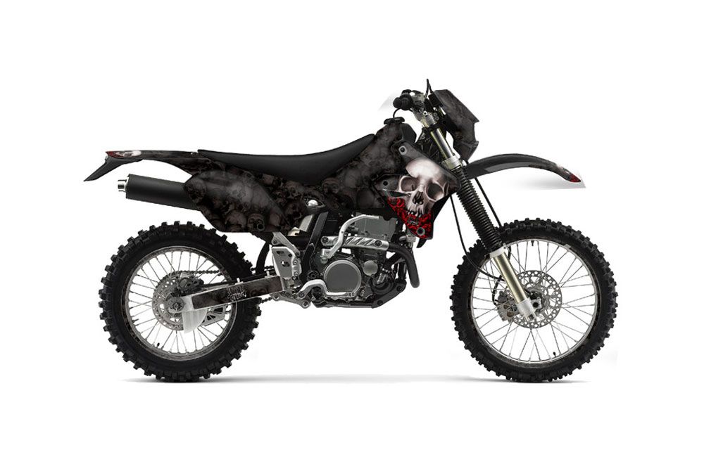 Kawasaki KLX400 Dirt Bike Graphic Kit - 2000-2016 Bone Collector Black